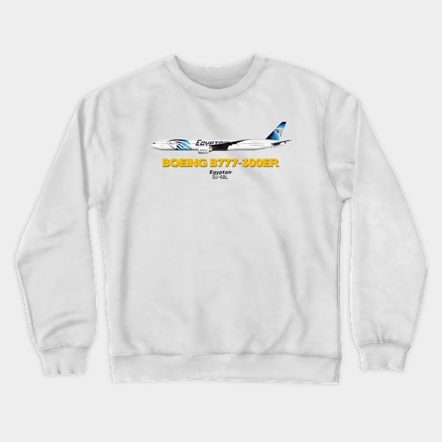 Boeing B777-300ER - Egyptair Crewneck Sweatshirt by TheArtofFlying